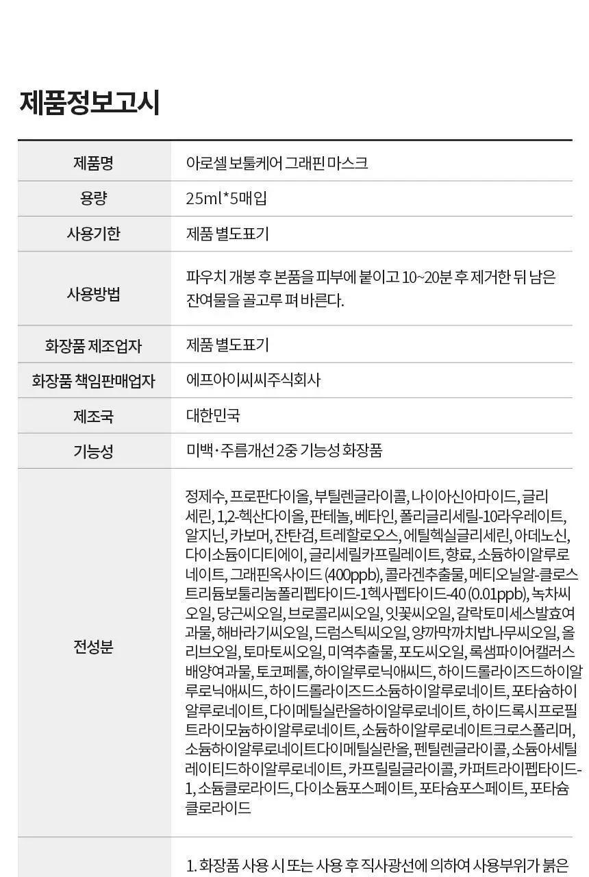 [붙이는 스킨부스터] 아로셀 보툴케어 그래핀 마스크 5매 상세페이지 22